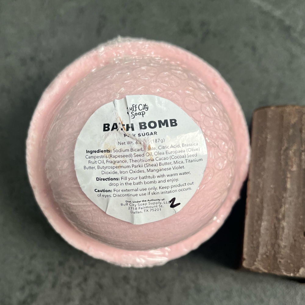 Buff City Soap Pink Sugar Bar Soap and Bath Bomb - Picture 3 of 3